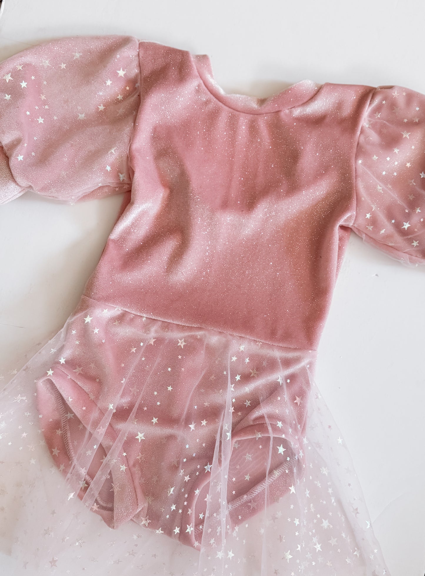 Good Witch Velvet Sparkle Puff Sleeve Skirted Leotard