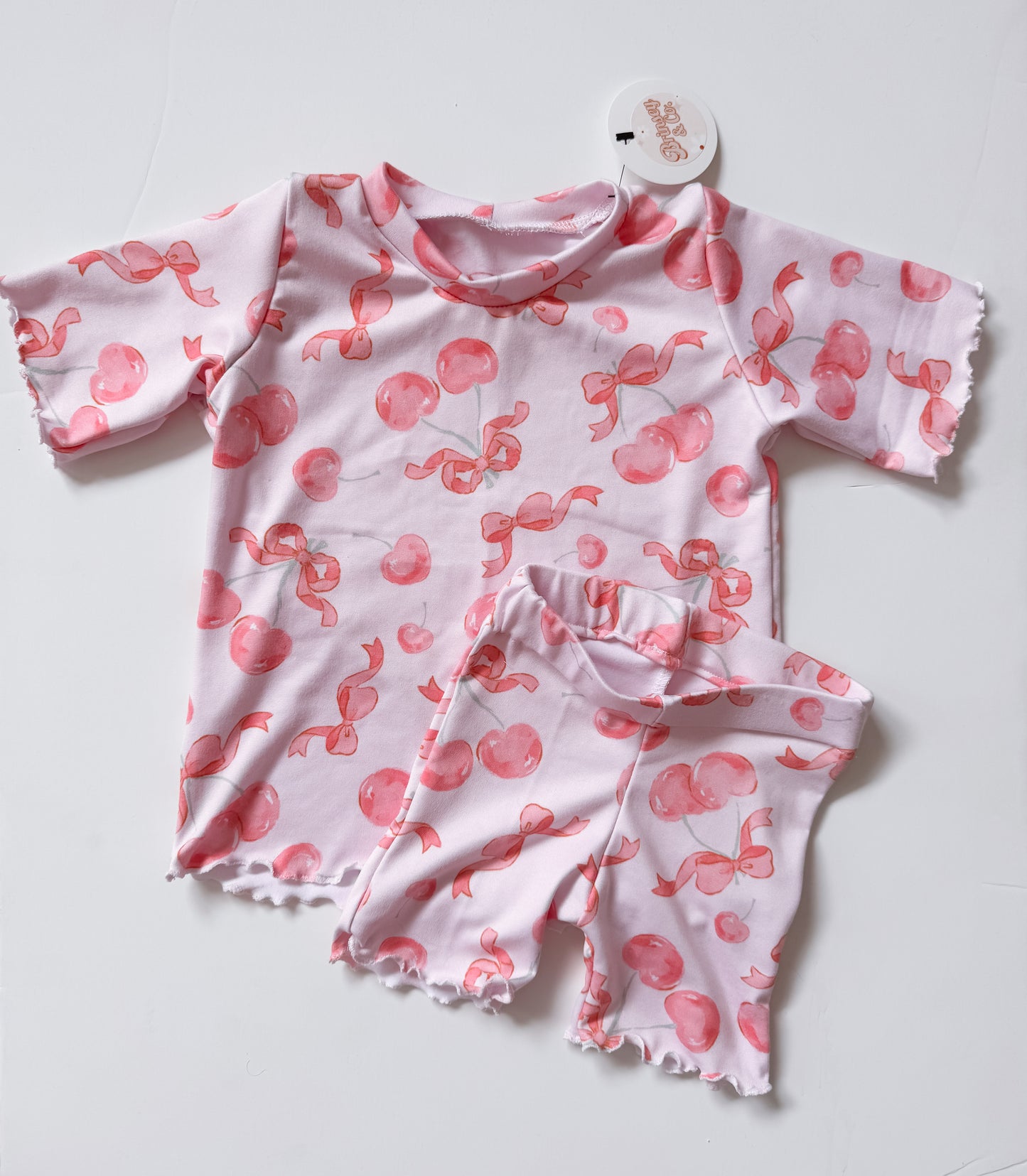 Cherry Bow Biker Lounge Set