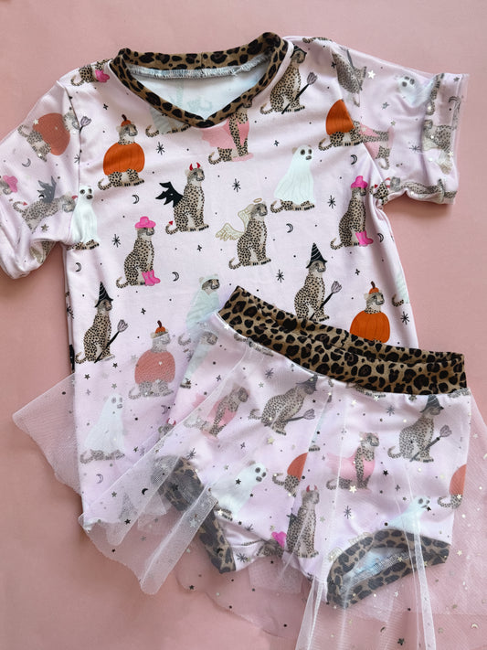 Halloween Cheetahs Skirt Set