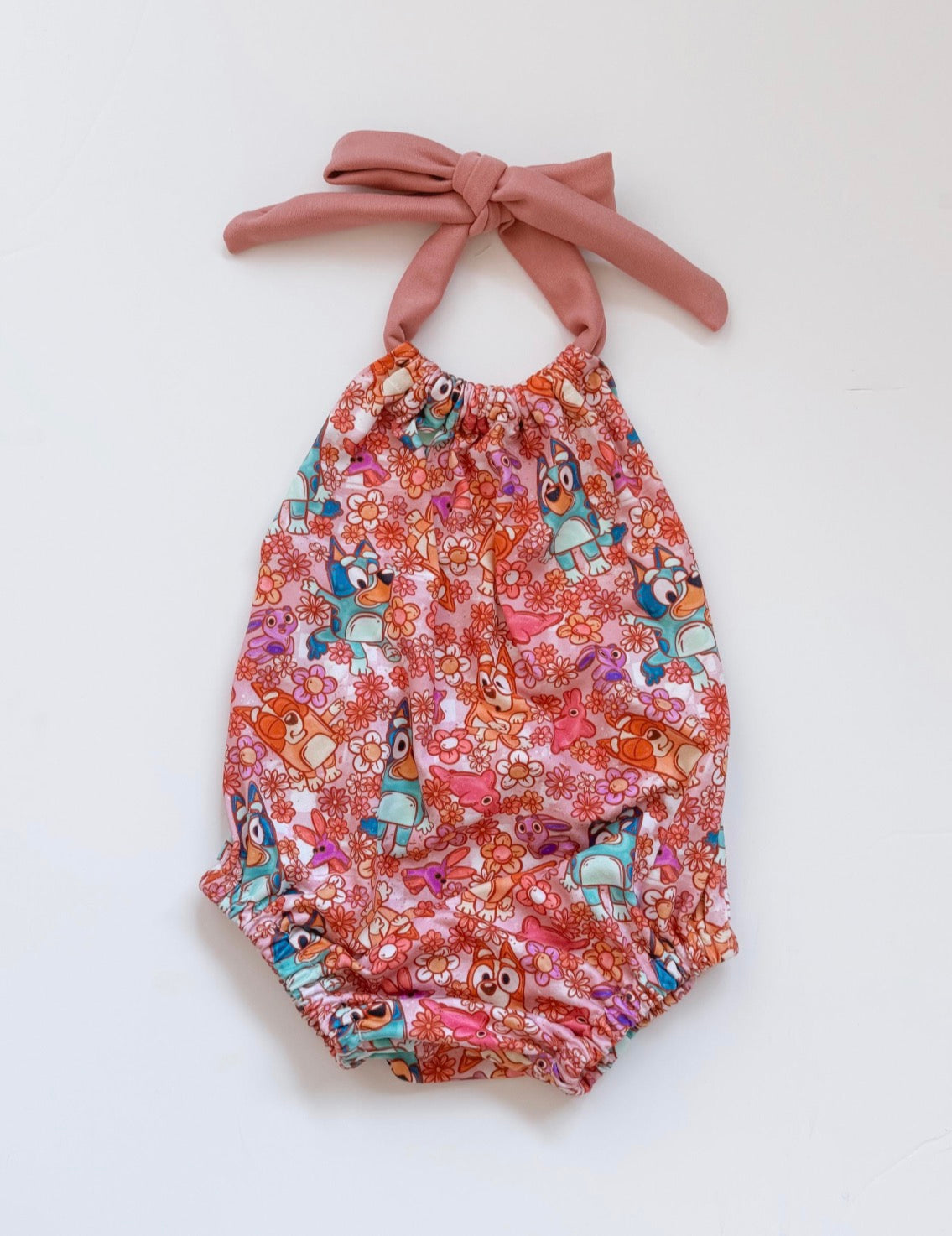 Pink Floral Heeler Bubble Romper