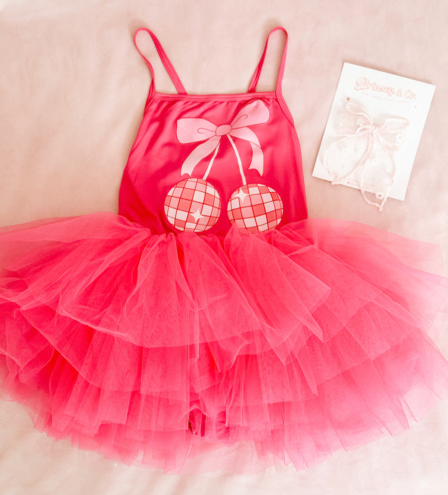 Cherry Bow Tutu Dress