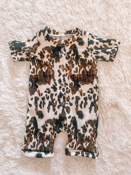 Cowhide Shorts Romper (RTS)